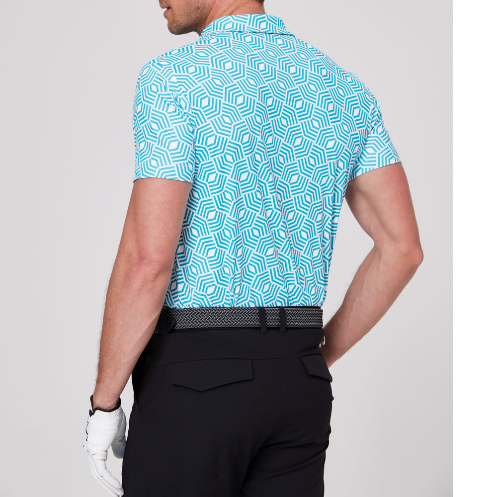 幾何学模様のリズムプリント半袖シャツ