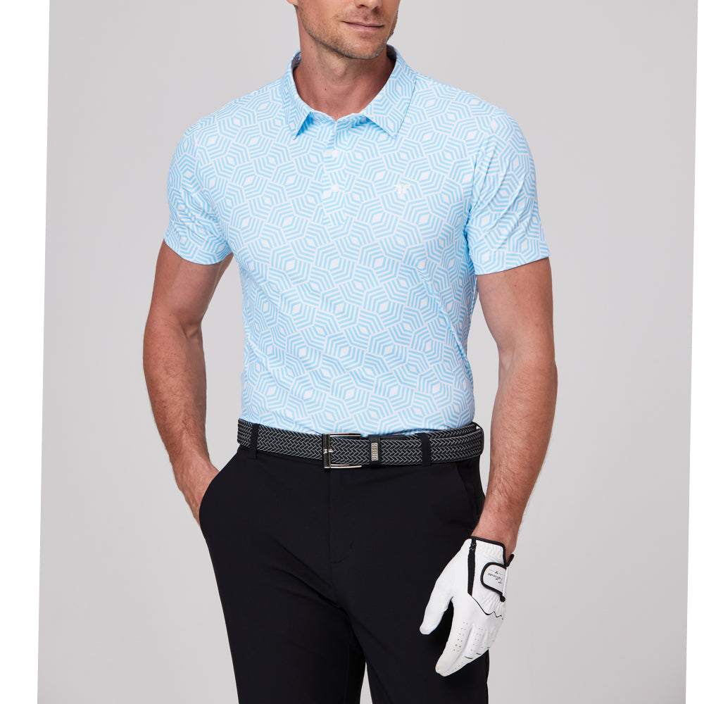 幾何学模様のリズムプリント半袖シャツ