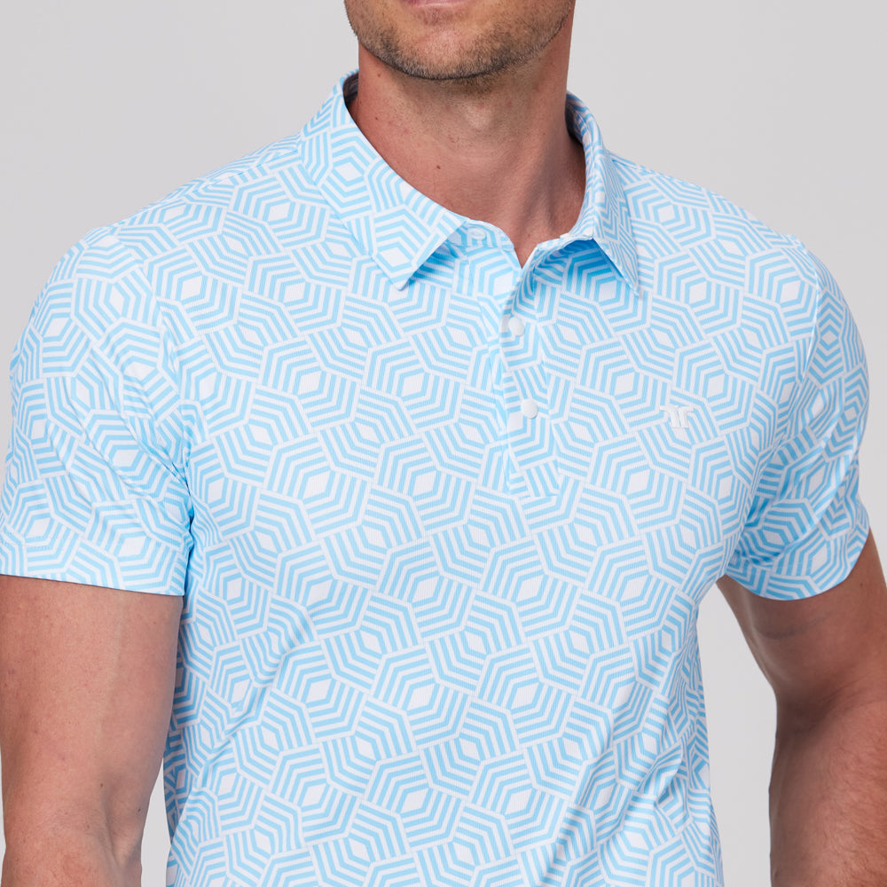 幾何学模様のリズムプリント半袖シャツ