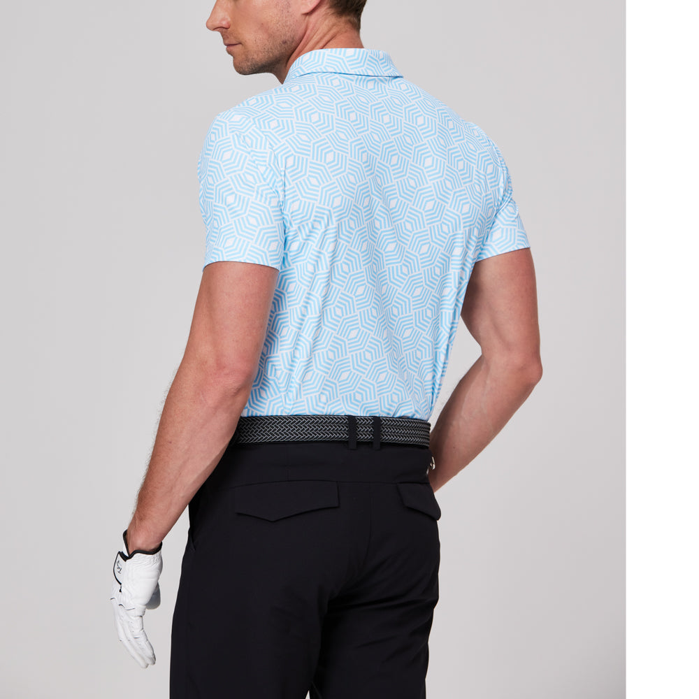 幾何学模様のリズムプリント半袖シャツ