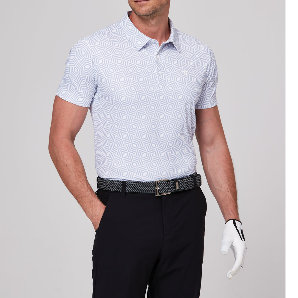 幾何学模様のリズムプリント半袖シャツ