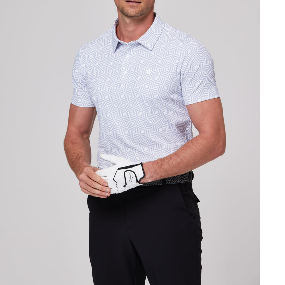 幾何学模様のリズムプリント半袖シャツ