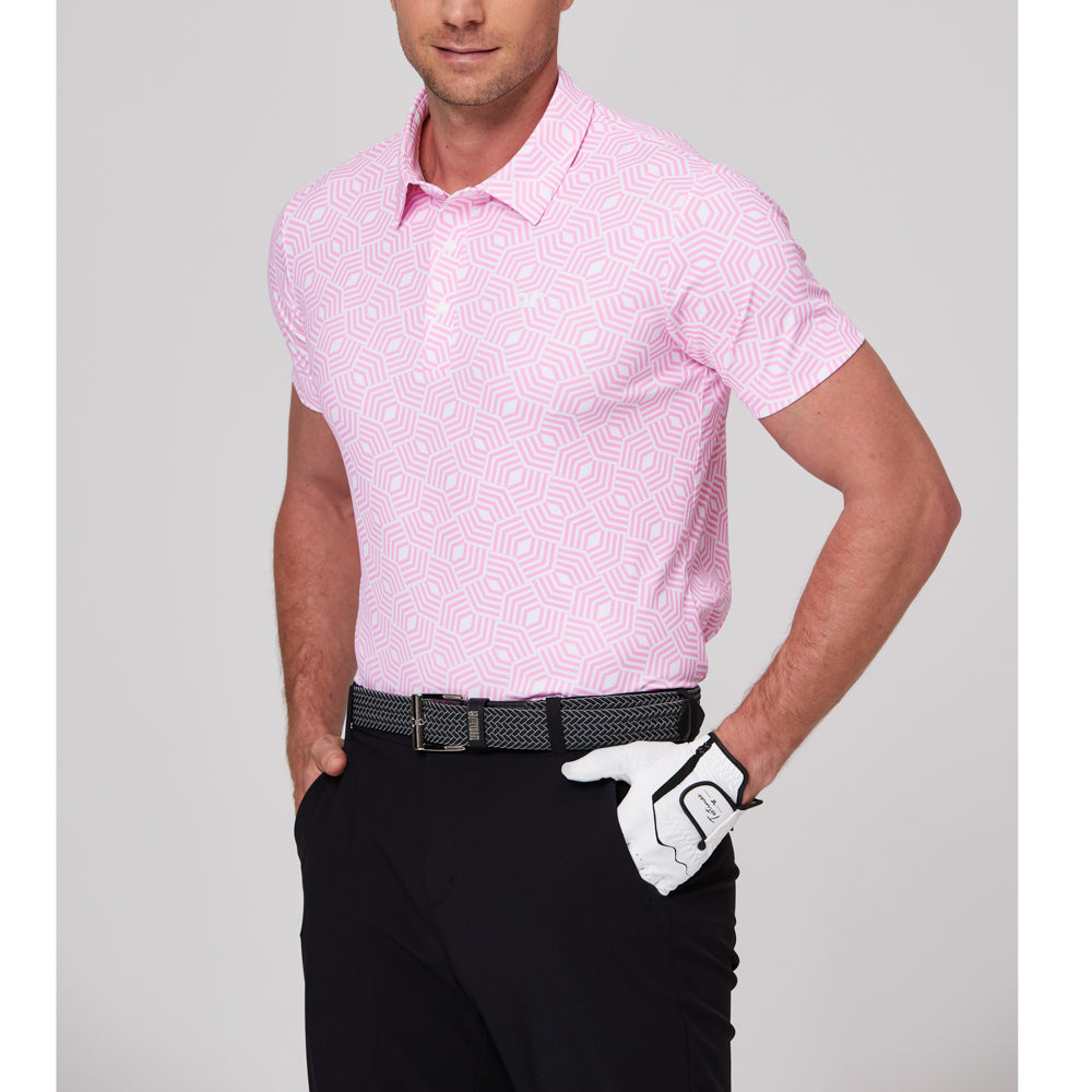 幾何学模様のリズムプリント半袖シャツ