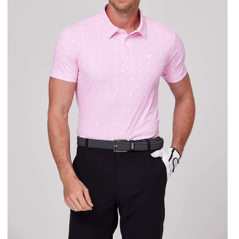 幾何学模様のリズムプリント半袖シャツ