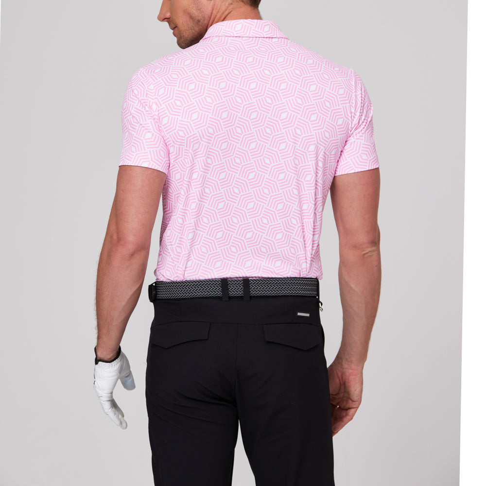 幾何学模様のリズムプリント半袖シャツ