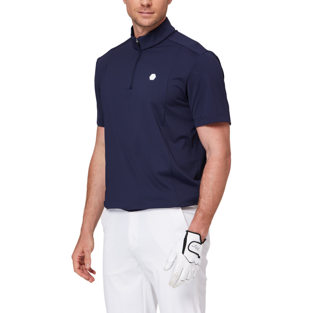 スタンドカラー、半袖