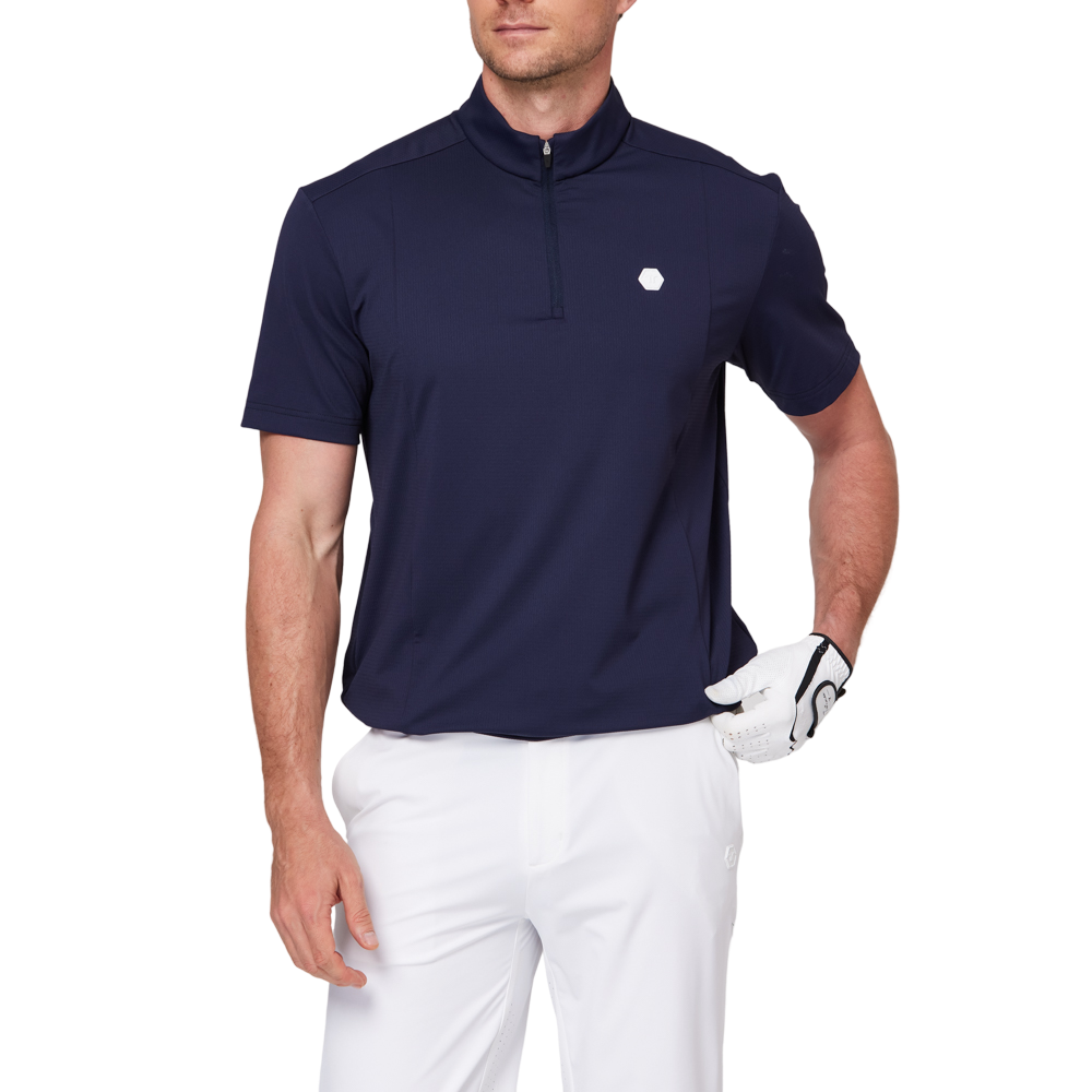 スタンドカラー、半袖