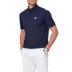 Stand-up collar, half-open short sleeves