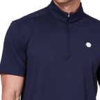 Stand-up collar, half-open short sleeves