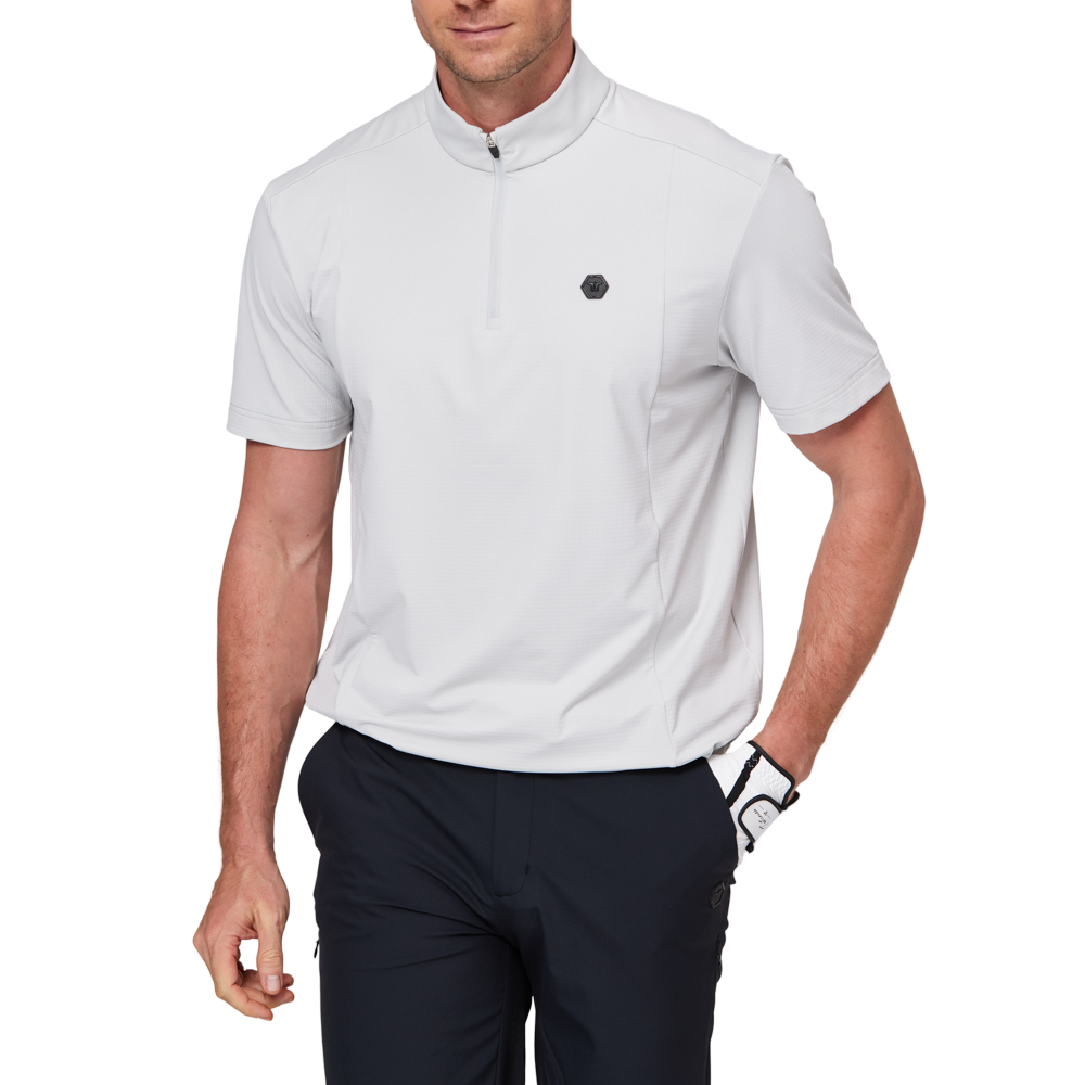 スタンドカラー、半袖