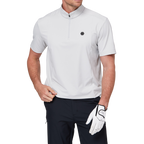 Stand-up collar, half-open short sleeves