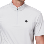 Stand-up collar, half-open short sleeves