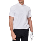 Stand-up collar, half-open short sleeves