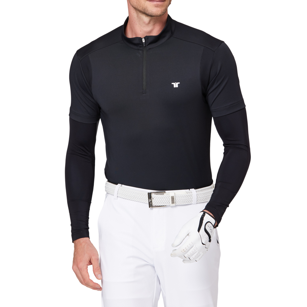 スタンドカラー半袖セーター