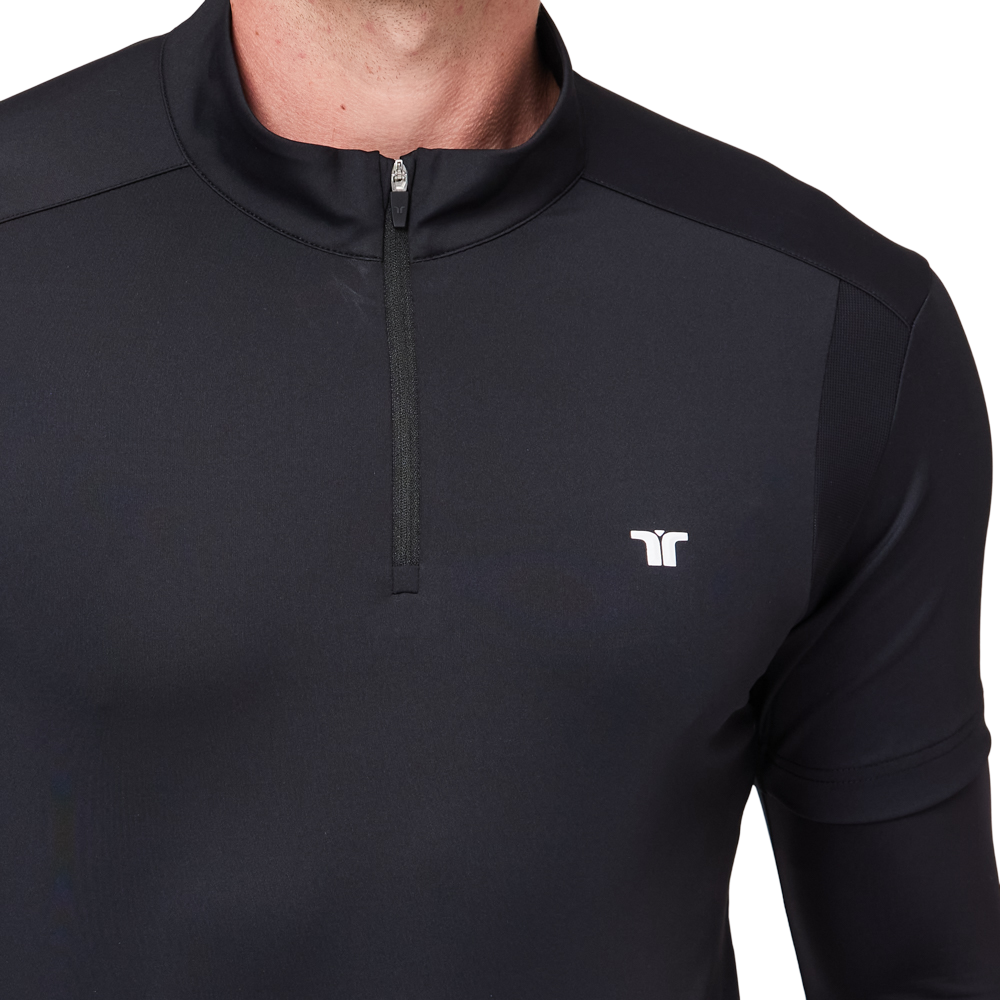 スタンドカラー半袖セーター