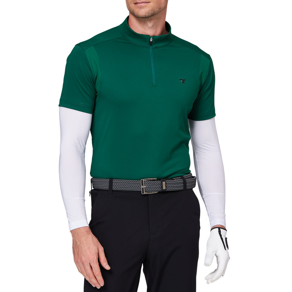 スタンドカラー半袖セーター