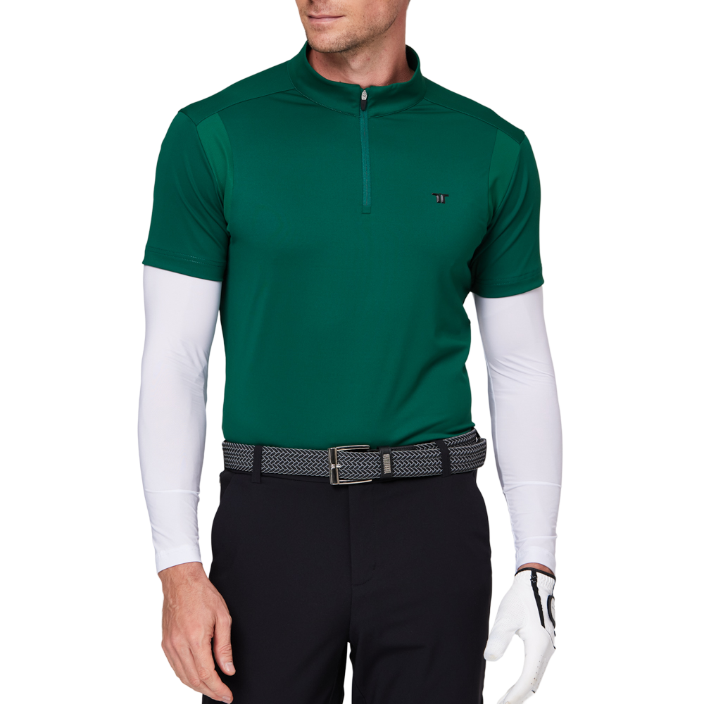 スタンドカラー半袖セーター