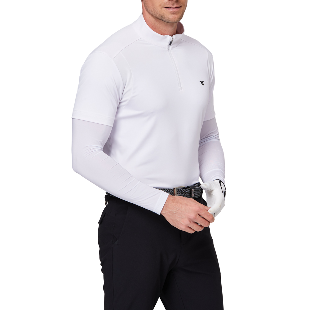 スタンドカラー半袖セーター