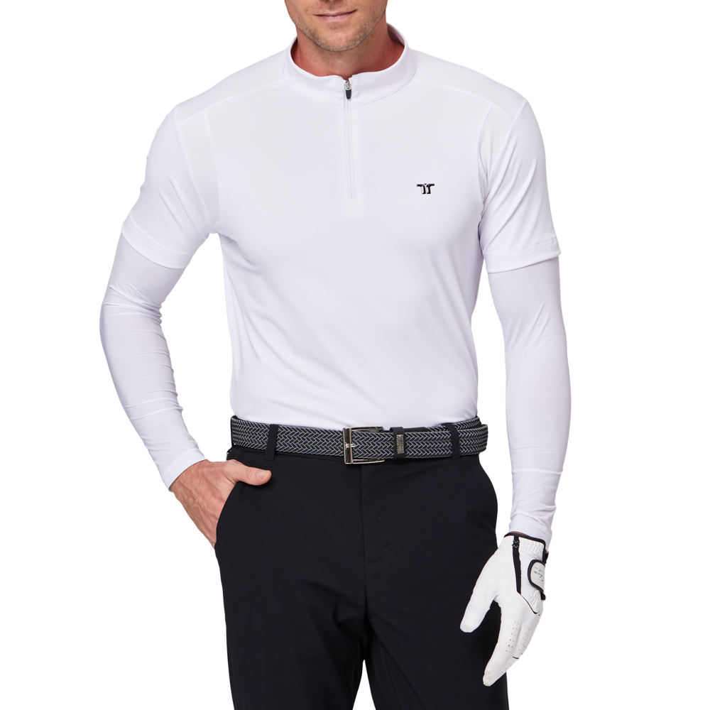 スタンドカラー半袖セーター