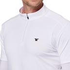 スタンドカラー半袖セーター