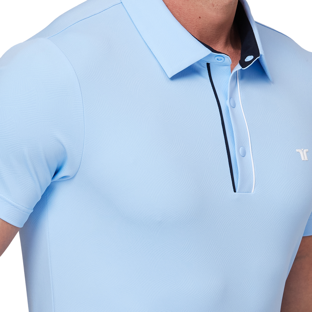 カラーブロックの前立て機能的な半袖シャツ