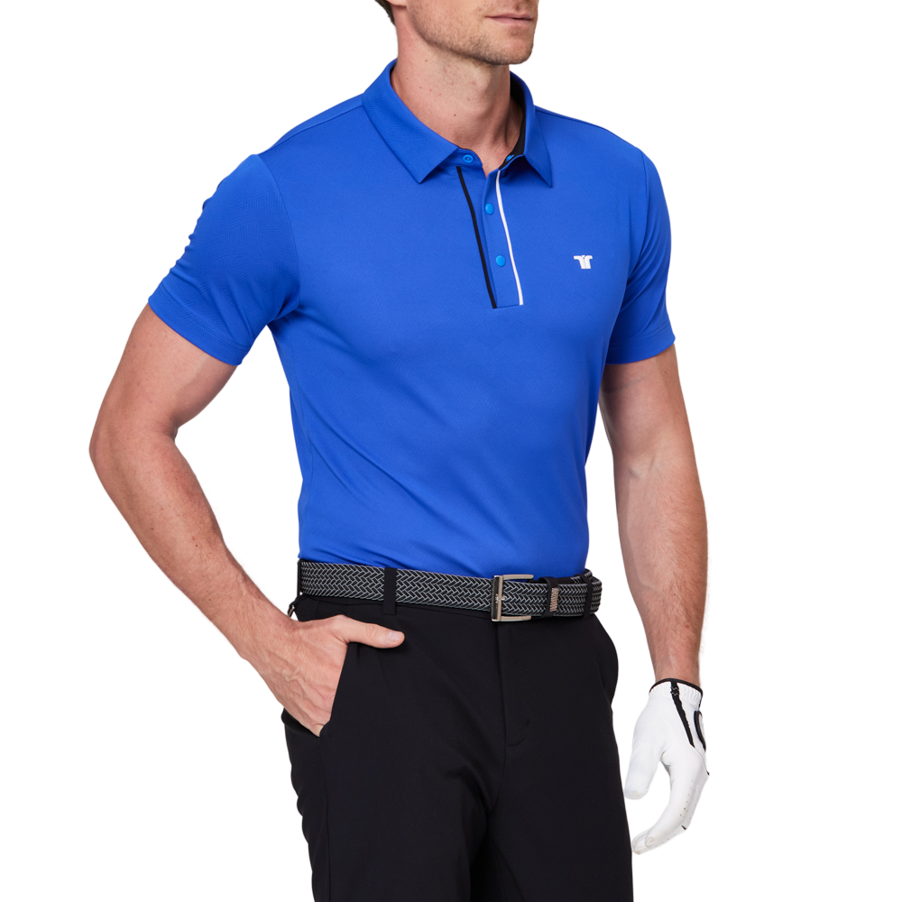 カラーブロックの前立て機能的な半袖シャツ