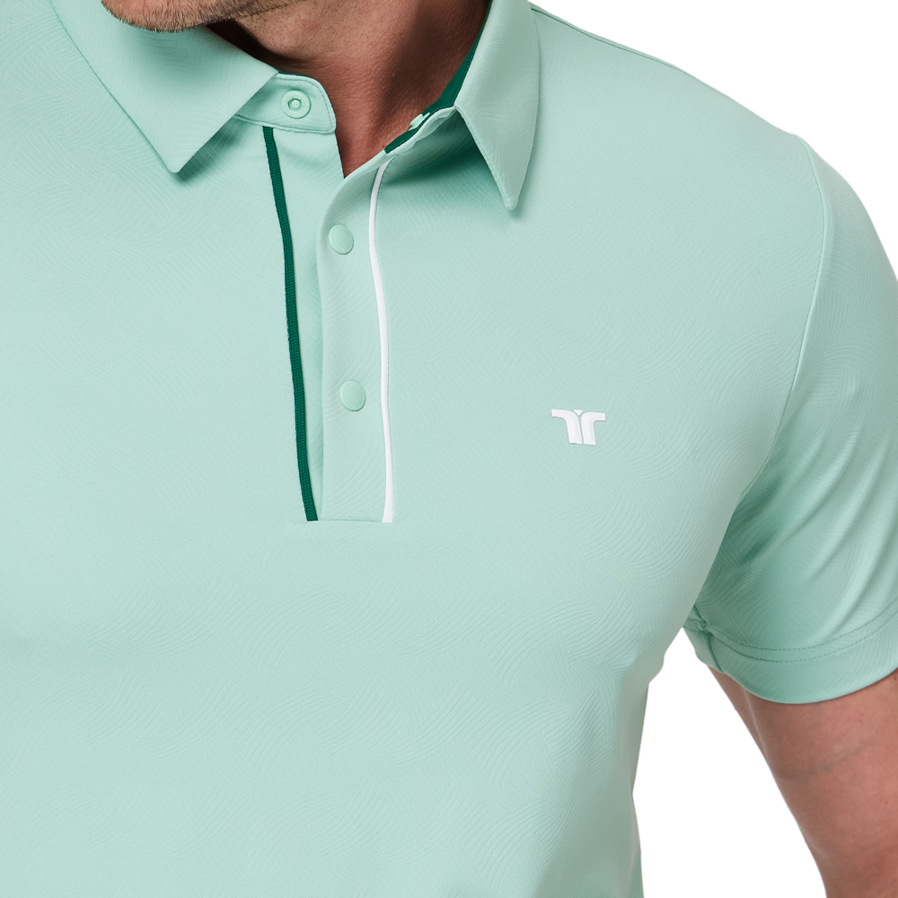 カラーブロックの前立て機能的な半袖シャツ