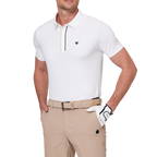 カラーブロックの前立て機能的な半袖シャツ