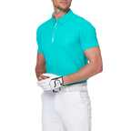 ダイヤモンド柄の涼しげなジャカード半袖シャツ