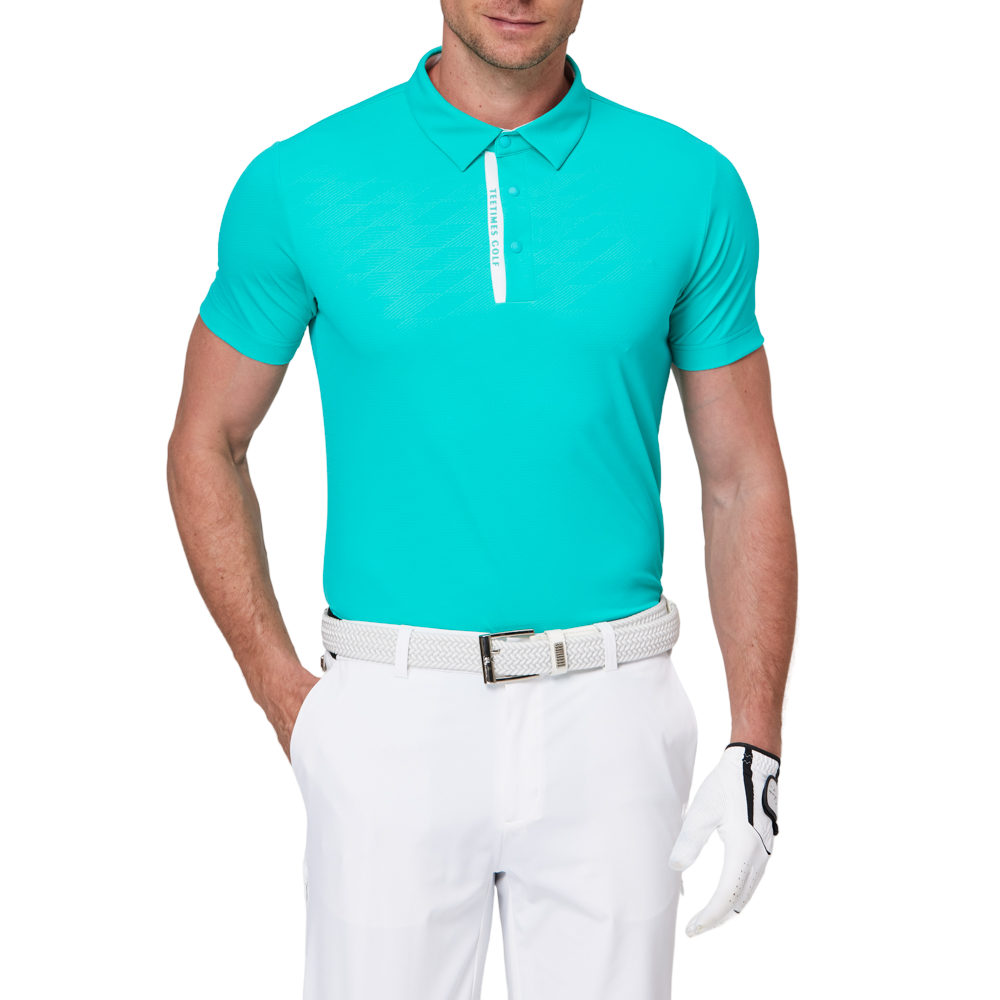 ダイヤモンド柄の涼しげなジャカード半袖シャツ