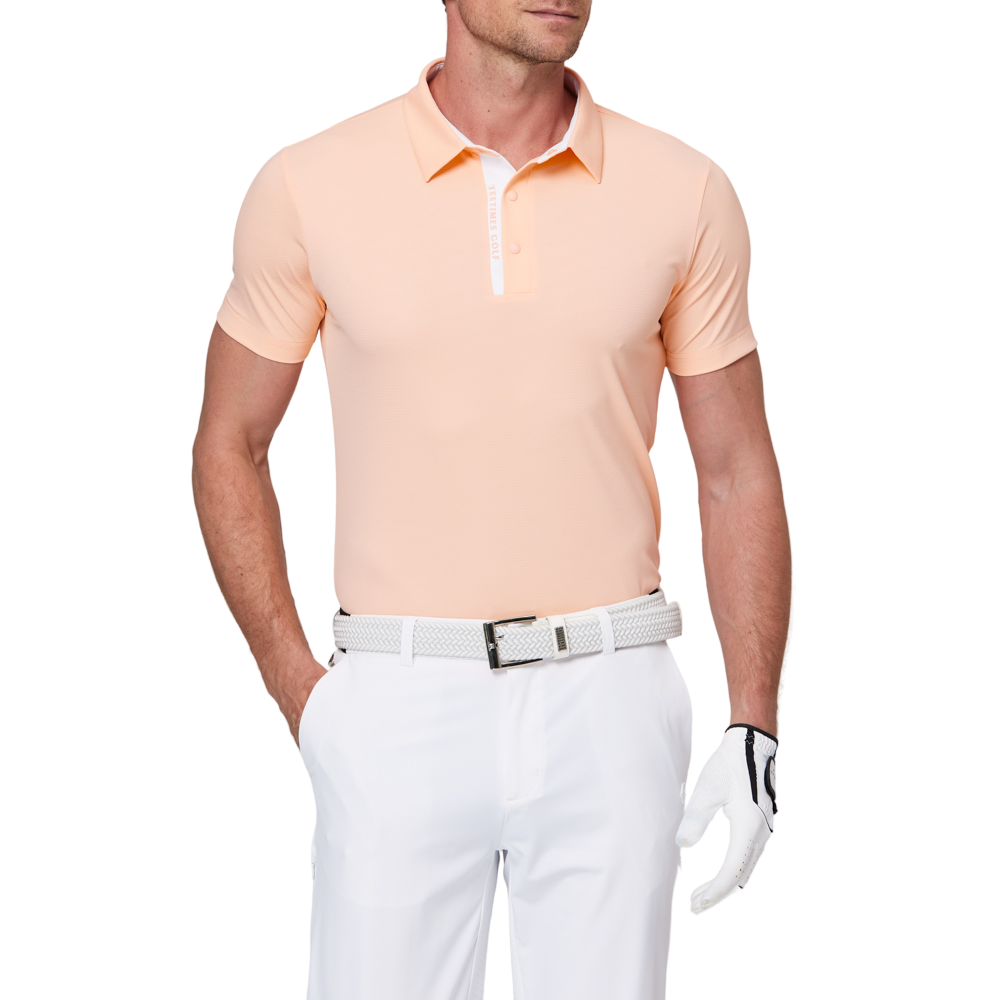 ダイヤモンド柄の涼しげなジャカード半袖シャツ