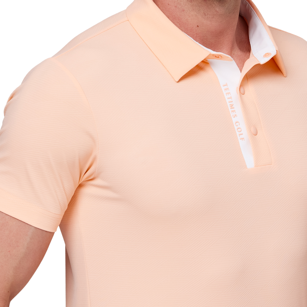 ダイヤモンド柄の涼しげなジャカード半袖シャツ