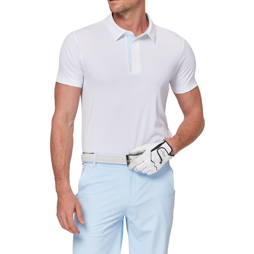 ダイヤモンド柄の涼しげなジャカード半袖シャツ