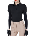 Women's short-sleeved top with beaded collar and silky trousers (black)