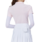 ビーズの襟とシルクのラグランスリーブが付いたレディース半袖トップス（ピンク）