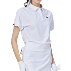 休閑長版寬鬆女短袖上衣(白)