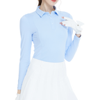 トーナルカラーブロックの長袖トップス（ピンクとブルー）