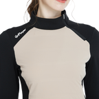 斜めジッパー付きカーキタートルネックスウェットシャツ