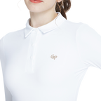 ホワイトの起毛カラーの長袖トップス