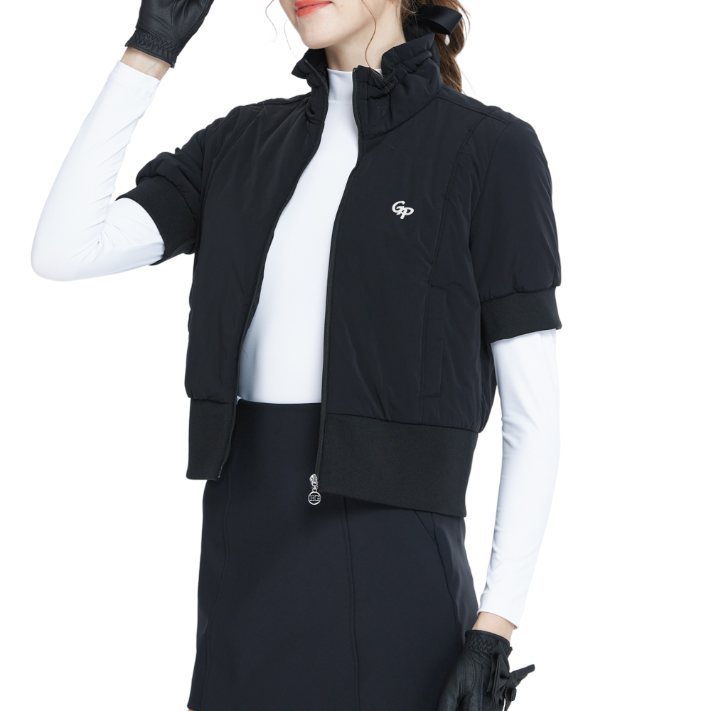 ゴルフダウン半袖ジャケット（ブラック）