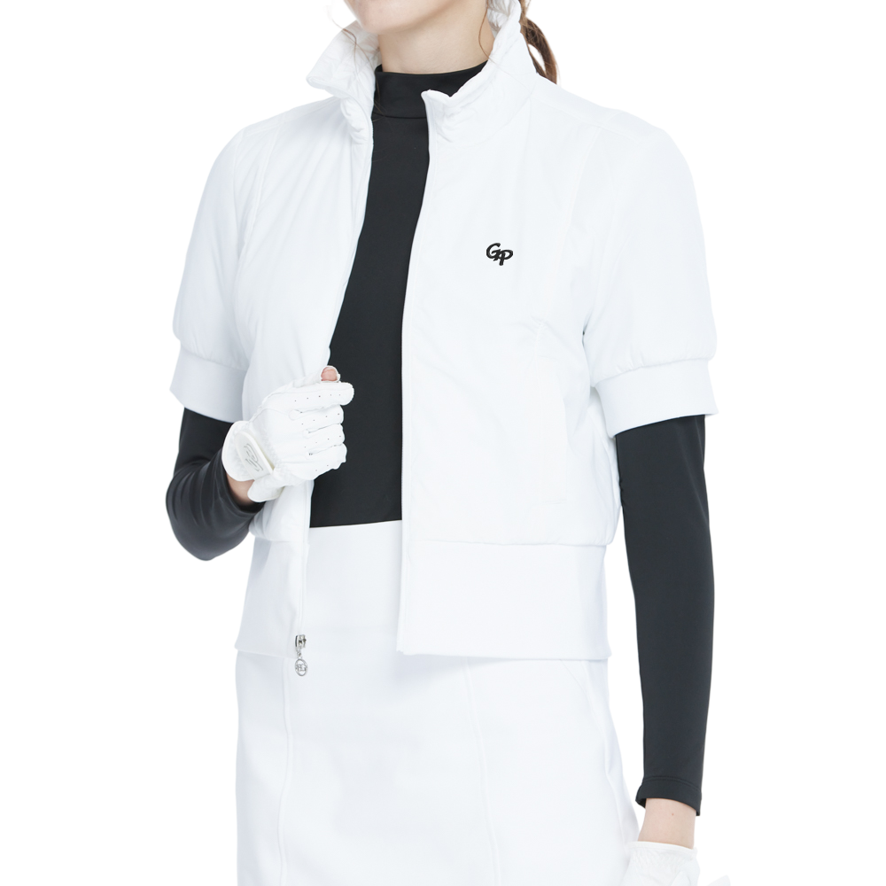 高爾夫羽絨短袖外套(白)