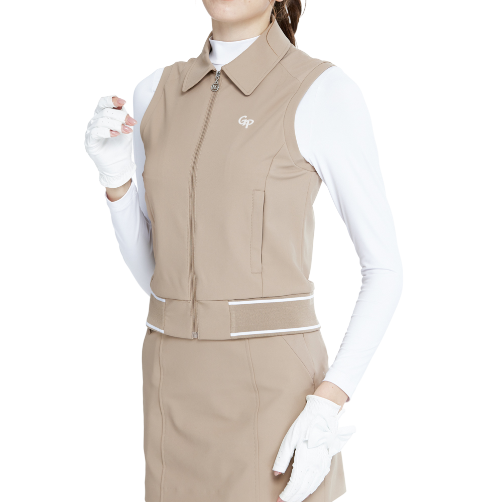 半袖二重ベスト（カーキ）