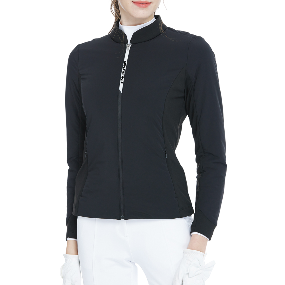 起毛キルティングの暖かいジャケット（ブラック）