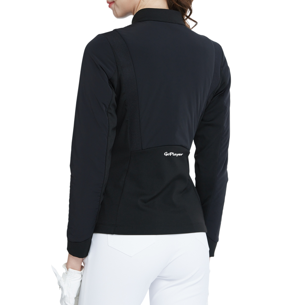 起毛キルティングの暖かいジャケット（ブラック）