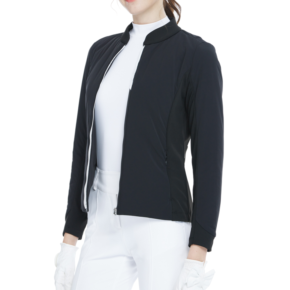 起毛キルティングの暖かいジャケット（ブラック）