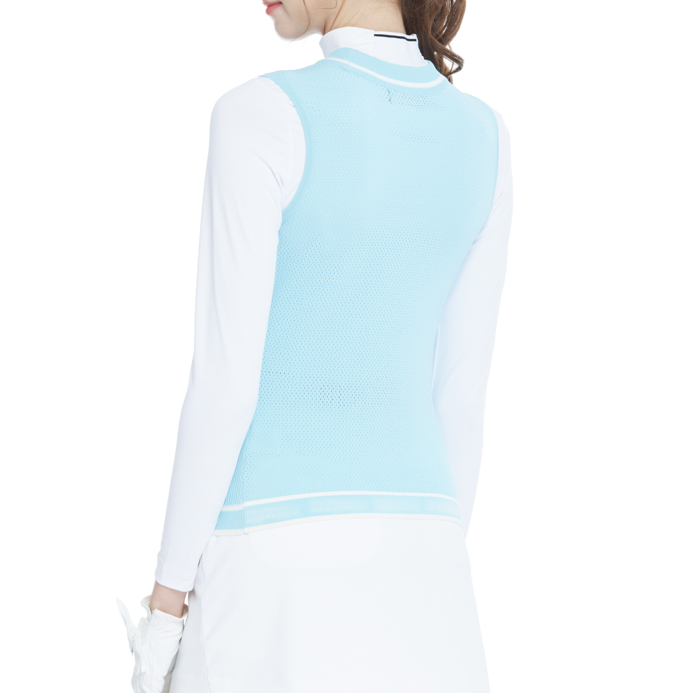 ゴルフニットクルーネックベスト（ライトブルー）