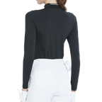 Round neck long-sleeved undershirt (black)