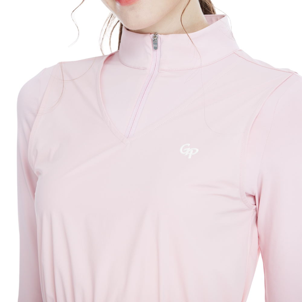 ツーピース長袖ベストトップ（ピンク）