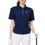 ウエストを絞ったファッショナブルな超薄型レディース半袖トップス