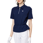 ウエストを絞ったファッショナブルな超薄型レディース半袖トップス